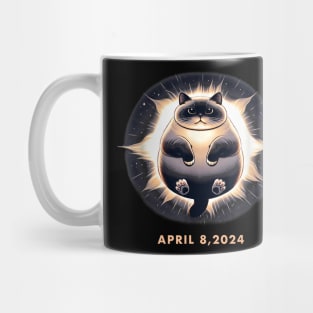 Total Solar Eclipse Funny Fat Cat 8 April 2024 Gift For boys Girls KIds Mug